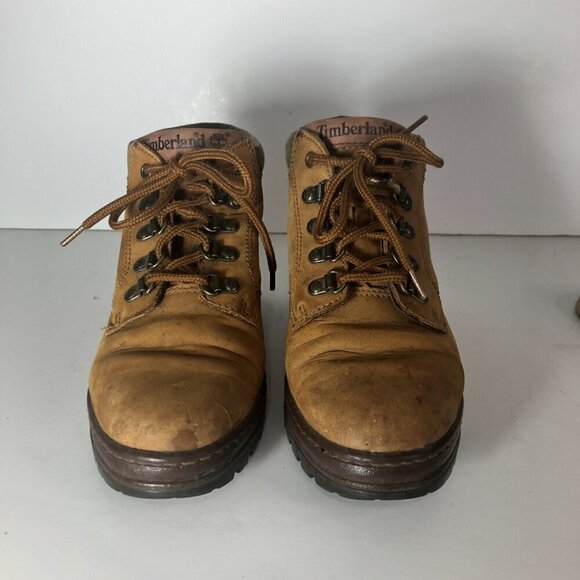 TIMBERLAND Boots Women's Size 7 US Brown Vintage Laces Booties Work Hiking Shoes - Picture 10 of 10